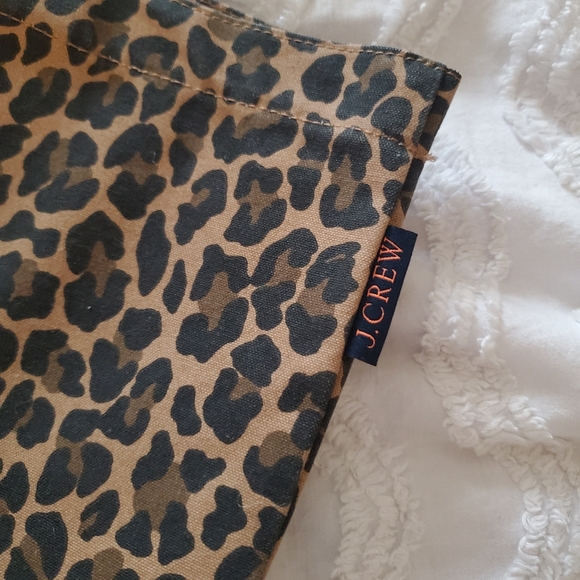 J Crew Canvas Leopard Tote - Picture 2 of 4